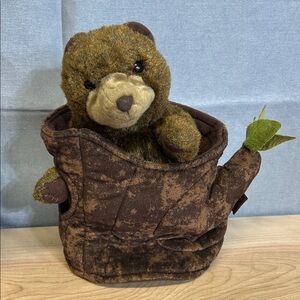 Folkmanis Bear in Tree Stump Hand Puppet